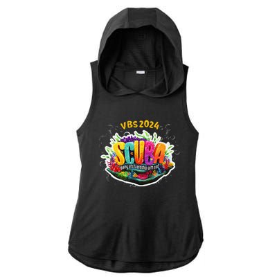 Matching Vbs 2024 Scuba Diving Into Friendship With God Ladies PosiCharge Tri-Blend Wicking Draft Hoodie Tank