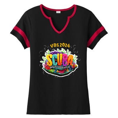 Matching Vbs 2024 Scuba Diving Into Friendship With God Ladies Halftime Notch Neck Tee