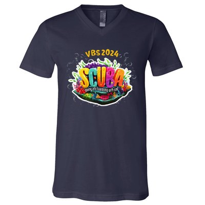 Matching Vbs 2024 Scuba Diving Into Friendship With God V-Neck T-Shirt