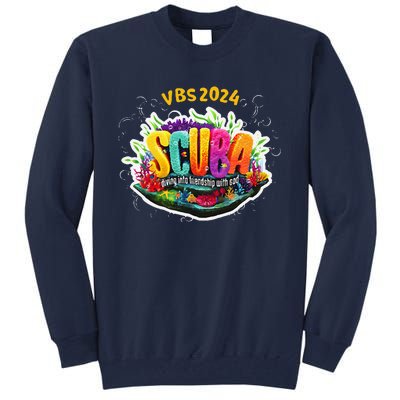 Matching Vbs 2024 Scuba Diving Into Friendship With God Tall Sweatshirt