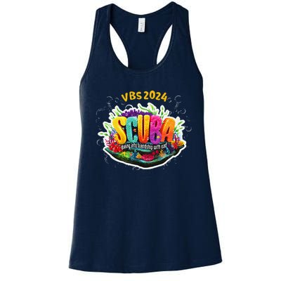 Matching Vbs 2024 Scuba Diving Into Friendship With God Women's Racerback Tank