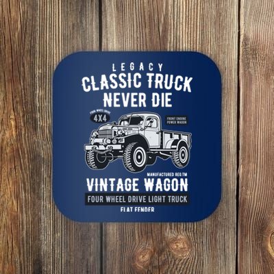 Military Vintage 4x4 Legacy Wagon Truck Gift Coaster