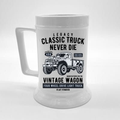 Military Vintage 4x4 Legacy Wagon Truck Gift Beer Stein