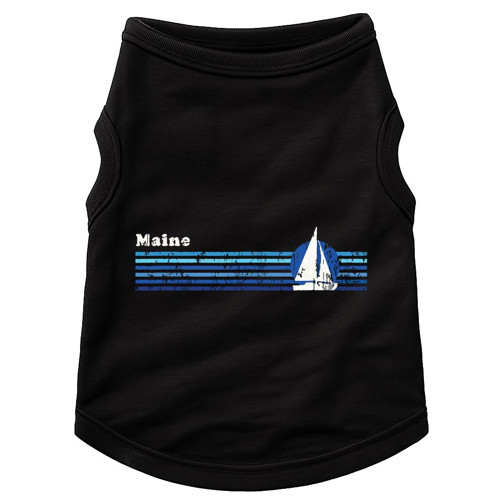 Maine Vintage 80s Sailboat Sunset Doggie Tank