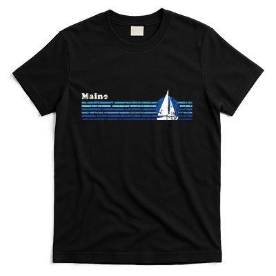 Maine Vintage 80s Sailboat Sunset T-Shirt