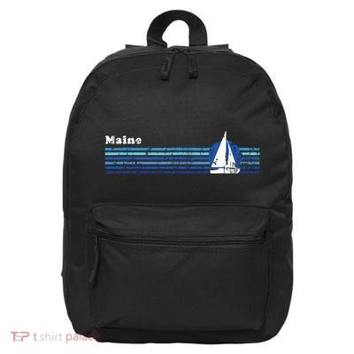 Maine Vintage 80s Sailboat Sunset 16 in Basic Backpack