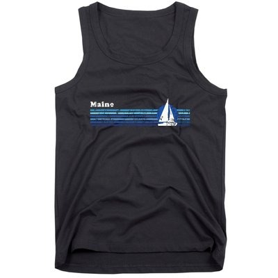 Maine Vintage 80s Sailboat Sunset Tank Top