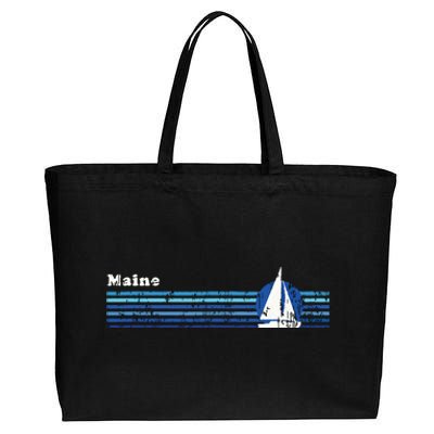 Maine Vintage 80s Sailboat Sunset Cotton Canvas Jumbo Tote