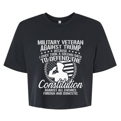 Military Veterans Against Trump 2020 USA Election Bella+Canvas Jersey Crop Tee