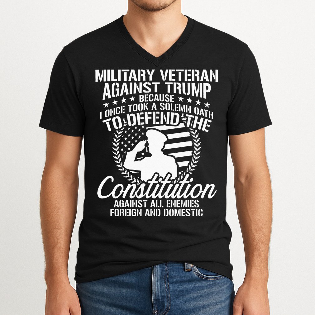 Military Veterans Against Trump 2020 USA Election V-Neck T-Shirt