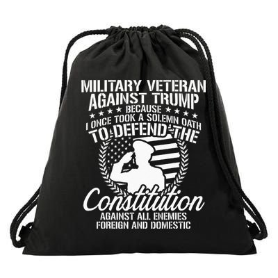 Military Veterans Against Trump 2020 USA Election Drawstring Bag