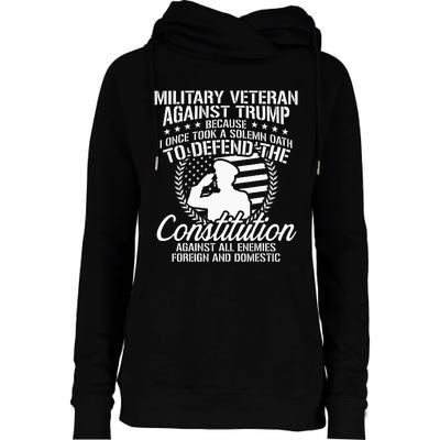 Military Veterans Against Trump 2020 USA Election Womens Funnel Neck Pullover Hood