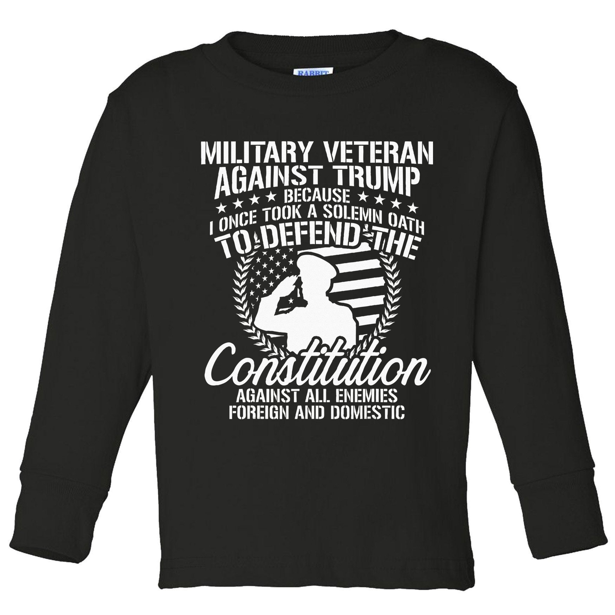 Military Veterans Against Trump 2020 USA Election Toddler Long Sleeve Shirt