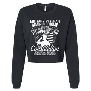 Military Veterans Against Trump 2020 USA Election Cropped Pullover Crew