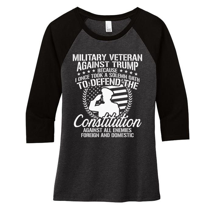 Military Veterans Against Trump 2020 USA Election Women's Tri-Blend 3/4-Sleeve Raglan Shirt