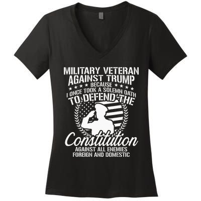 Military Veterans Against Trump 2020 USA Election Women's V-Neck T-Shirt