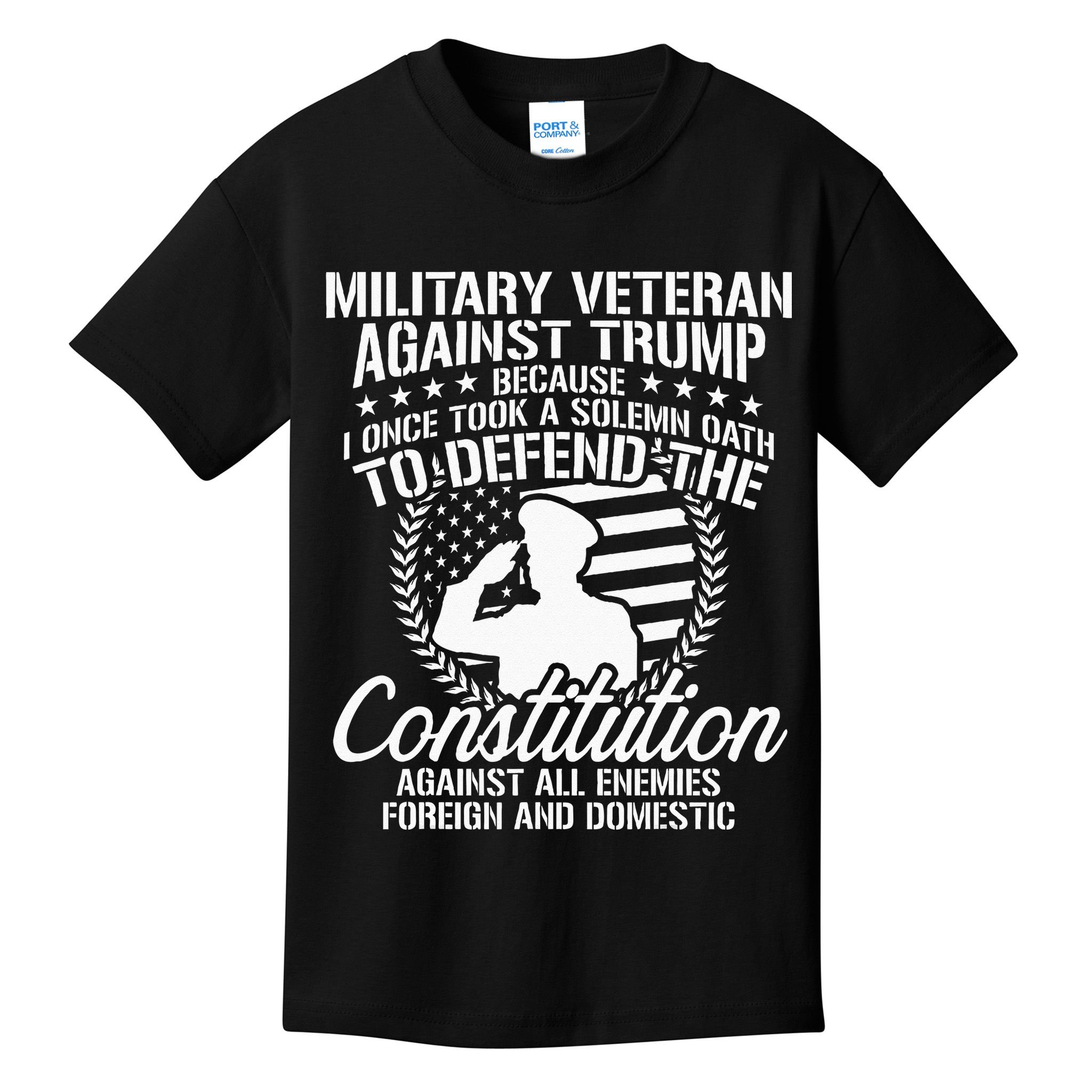 Military Veterans Against Trump 2020 USA Election Kids T-Shirt