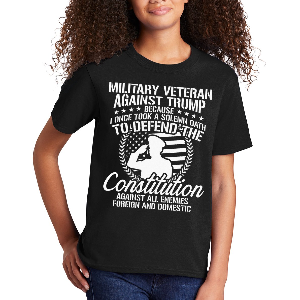 Military Veterans Against Trump 2020 USA Election Kids T-Shirt