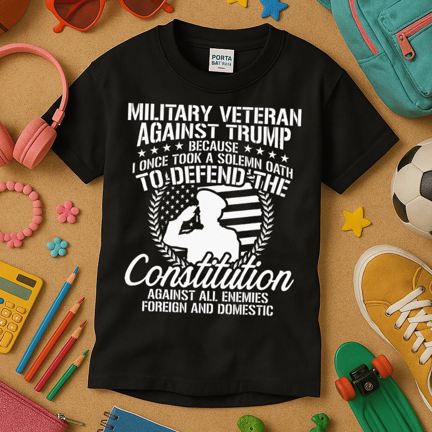 Military Veterans Against Trump 2020 USA Election Kids T-Shirt