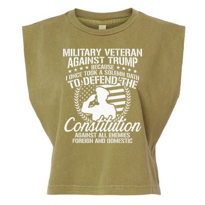 Military Veterans Against Trump 2020 USA Election Garment-Dyed Women's Muscle Tee