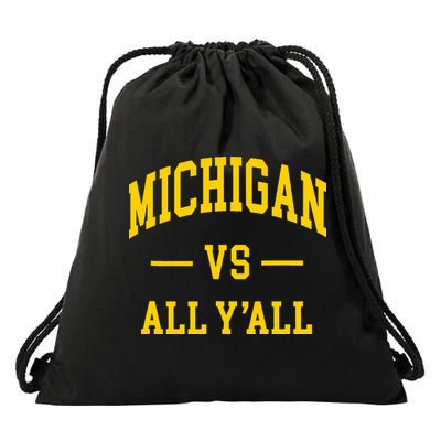 Michigan vs All Y'all  Throwback   Drawstring Bag