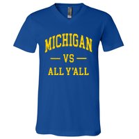 Michigan vs All Y'all  Throwback   V-Neck T-Shirt