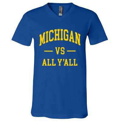 Michigan vs All Y'all  Throwback   V-Neck T-Shirt