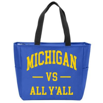 Michigan vs All Y'all  Throwback   Zip Tote Bag