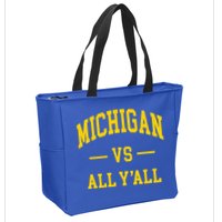 Michigan vs All Y'all  Throwback   Zip Tote Bag
