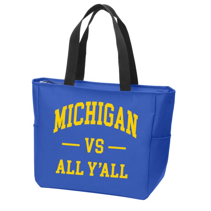 Michigan vs All Y'all  Throwback   Zip Tote Bag