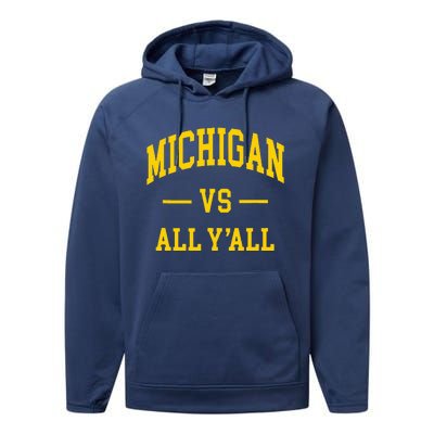 Michigan vs All Y'all  Throwback   Performance Fleece Hoodie