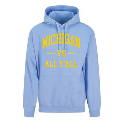 Michigan vs All Y'all  Throwback   Unisex Surf Hoodie