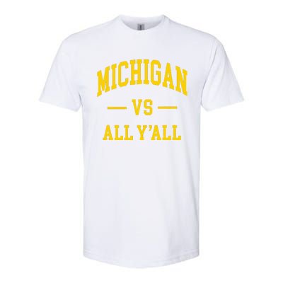 Michigan vs All Y'all  Throwback   Softstyle CVC T-Shirt