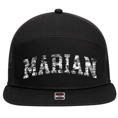 Marian Vintage Arch Logo University Sports Style 7 Panel Mesh Trucker Snapback Hat