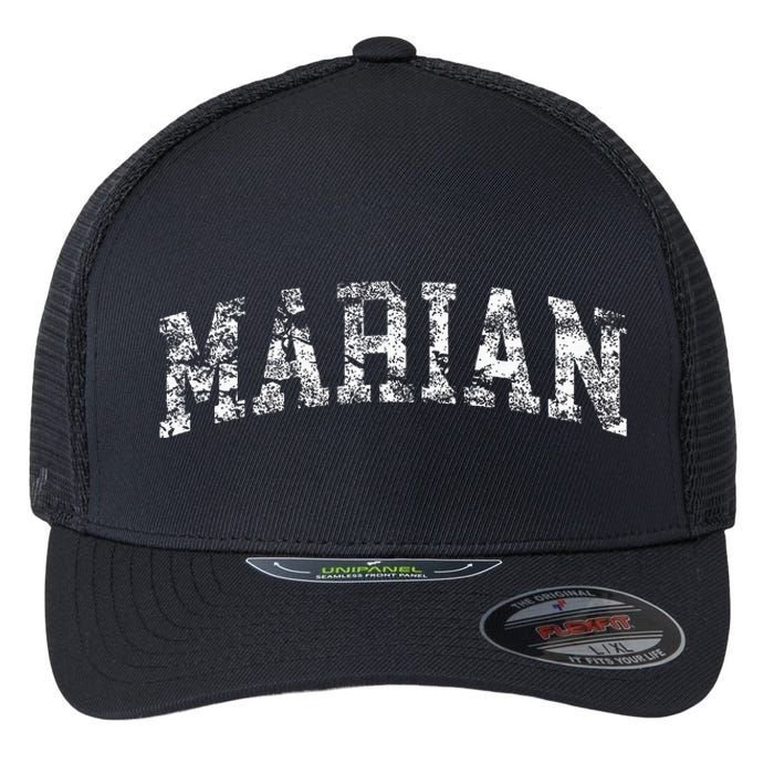 Marian Vintage Arch Logo University Sports Style Flexfit Unipanel Trucker Cap