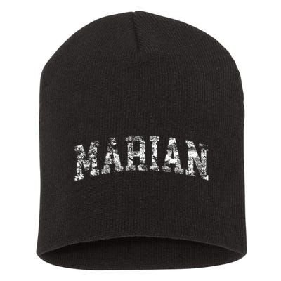 Marian Vintage Arch Logo University Sports Style Short Acrylic Beanie