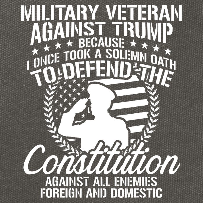 Military Veterans Against Trump Constitution Cotton Canvas Backpack