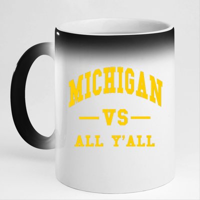 Michigan Vs All YAll Throwback 11oz Black Color Changing Mug