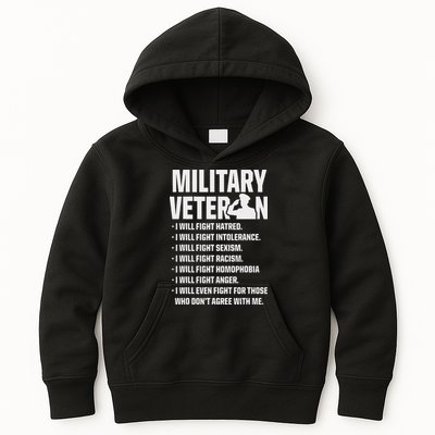 Military Veterans Against Trump 2020 Fight Usa Election Kids Hoodie