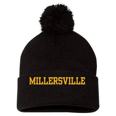 Millersville Vintage Arch University Pom Pom 12in Knit Beanie