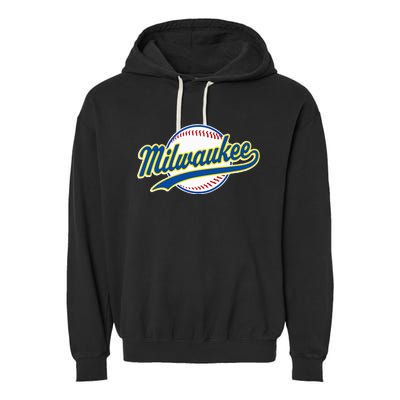 Milwaukee Vintage Baseball Throwback Garment-Dyed Fleece Hoodie