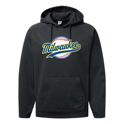 Milwaukee Vintage Baseball Throwback Performance Fleece Hoodie