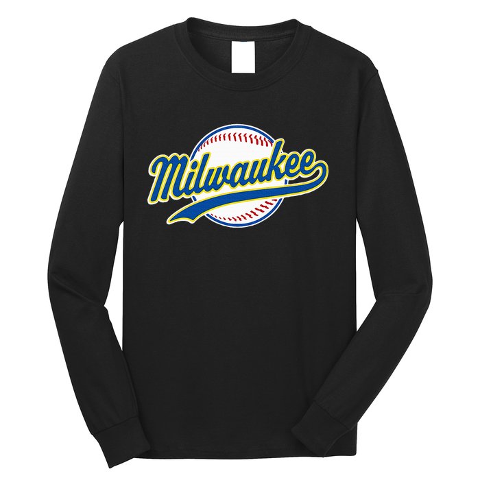 Milwaukee Vintage Baseball Throwback Long Sleeve Shirt