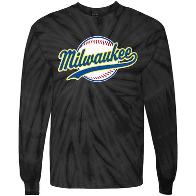 Milwaukee Vintage Baseball Throwback Tie-Dye Long Sleeve Shirt