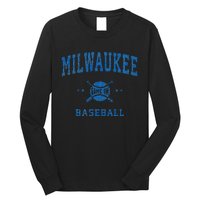 Milwaukee Vintage Baseball Throwback Retro Design Long Sleeve Shirt