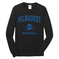 Milwaukee Vintage Baseball Throwback Retro Design Tall Long Sleeve T-Shirt