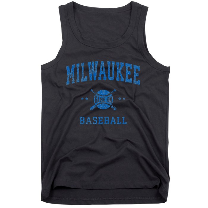 Milwaukee Vintage Baseball Throwback Retro Design Tank Top