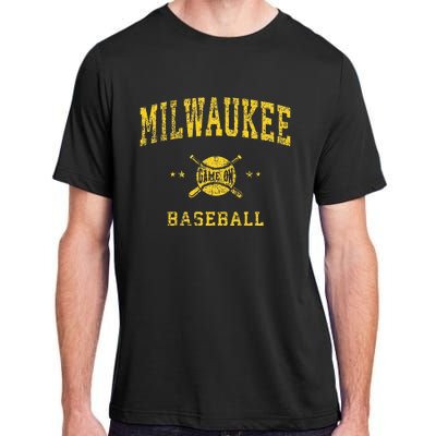 Milwaukee Vintage Baseball Throwback Retro Design Adult ChromaSoft Performance T-Shirt