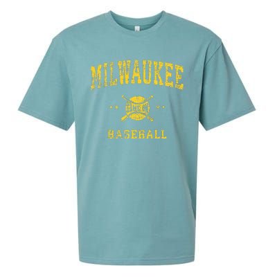 Milwaukee Vintage Baseball Throwback Retro Design Sueded Cloud Jersey T-Shirt