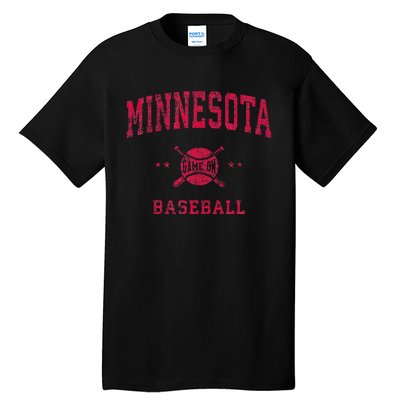 Minnesota Vintage Baseball Throwback Tall T-Shirt